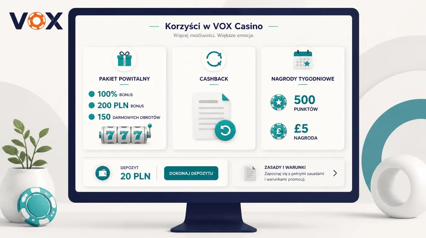 Trzy karty promocji kasynowych z bonusem powitalnym, cashbackiem i tygodniowymi nagrodami punktowymi
